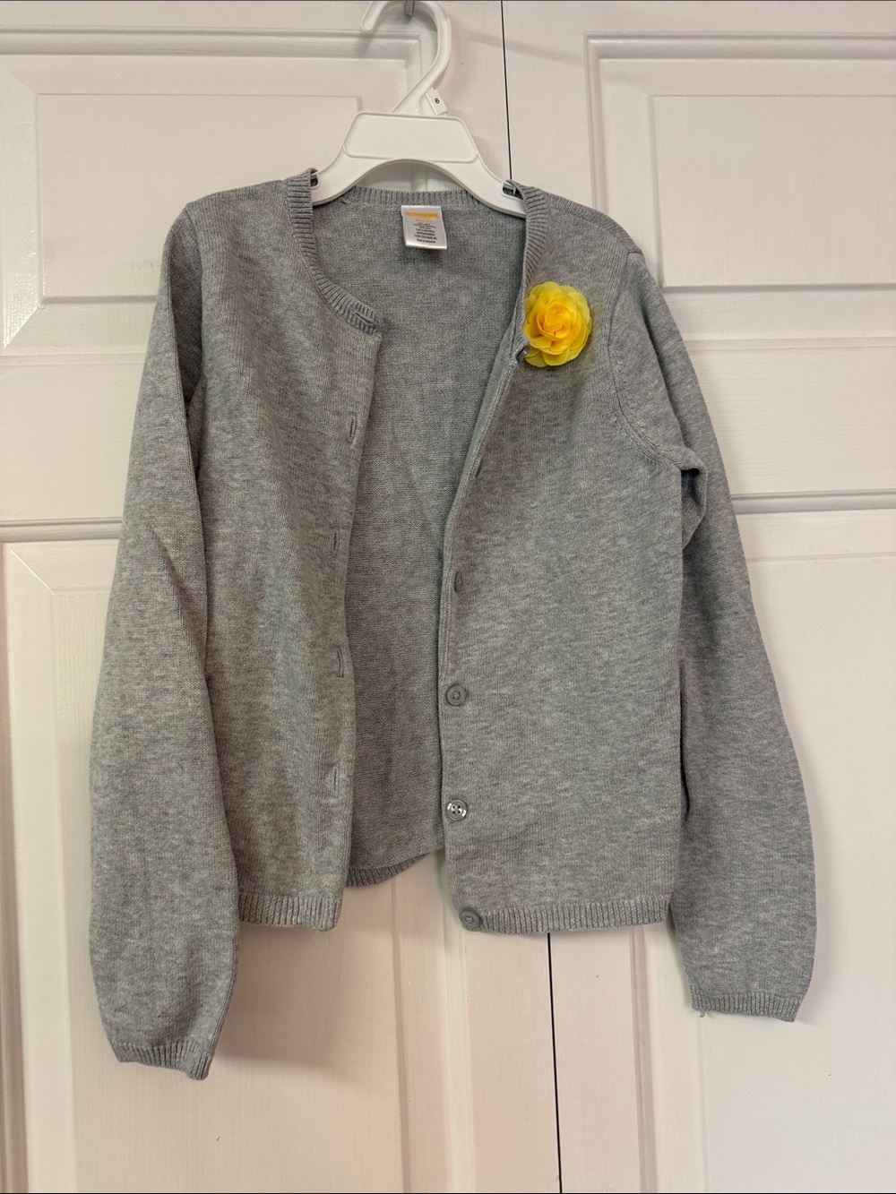 Gymboree Light Gray Cotton Top with Yellow Logo Tag